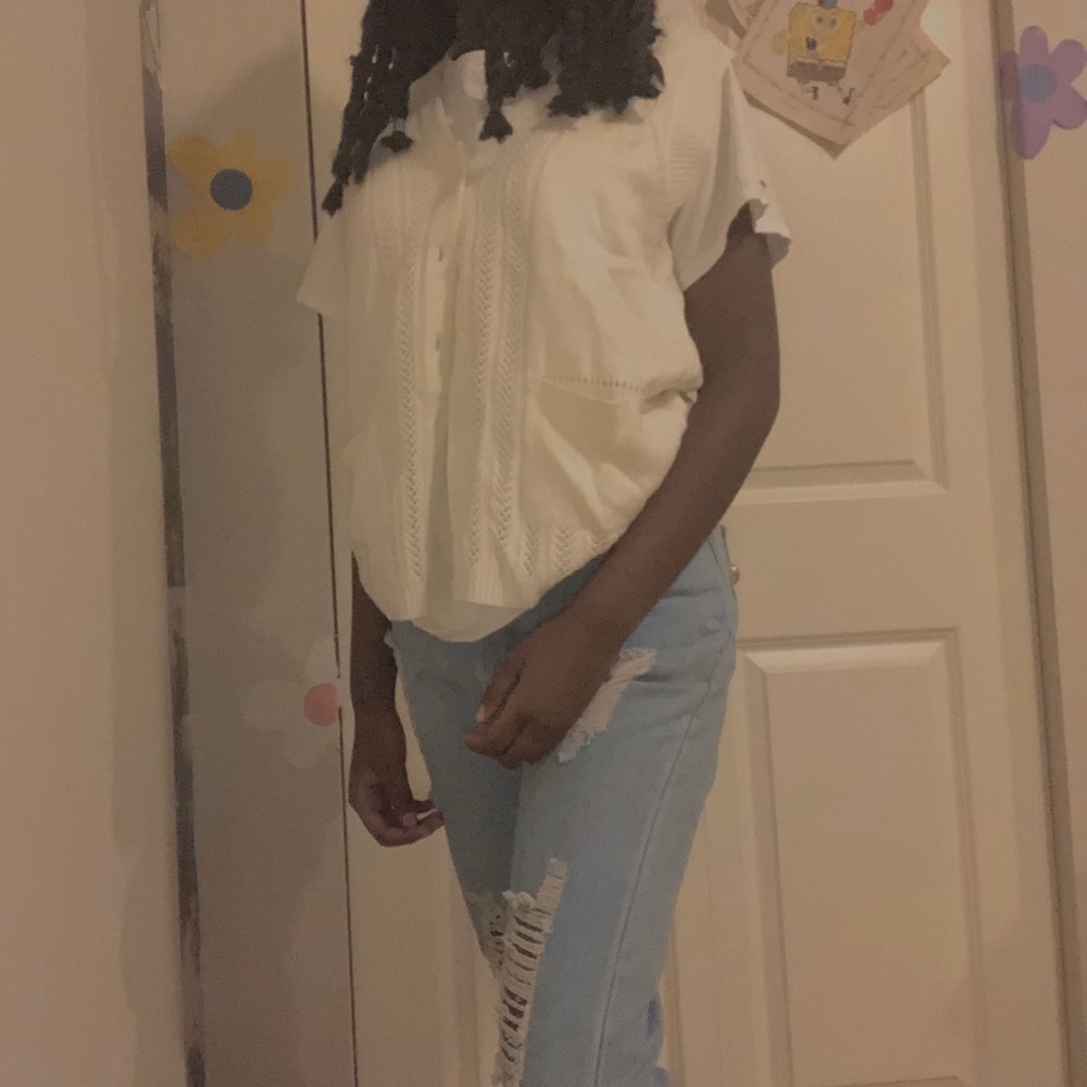 White Button Up Vest
